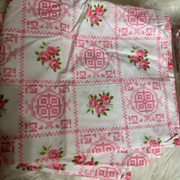 Vintage Cannon Royal Family Queen sheet set New Pink and white floral print - Picture 13 of 14